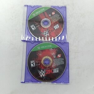 WWE 2K18 & WWE 2K16 Xbox One Game Discs Lot Wrestling 2K Sports Authentic